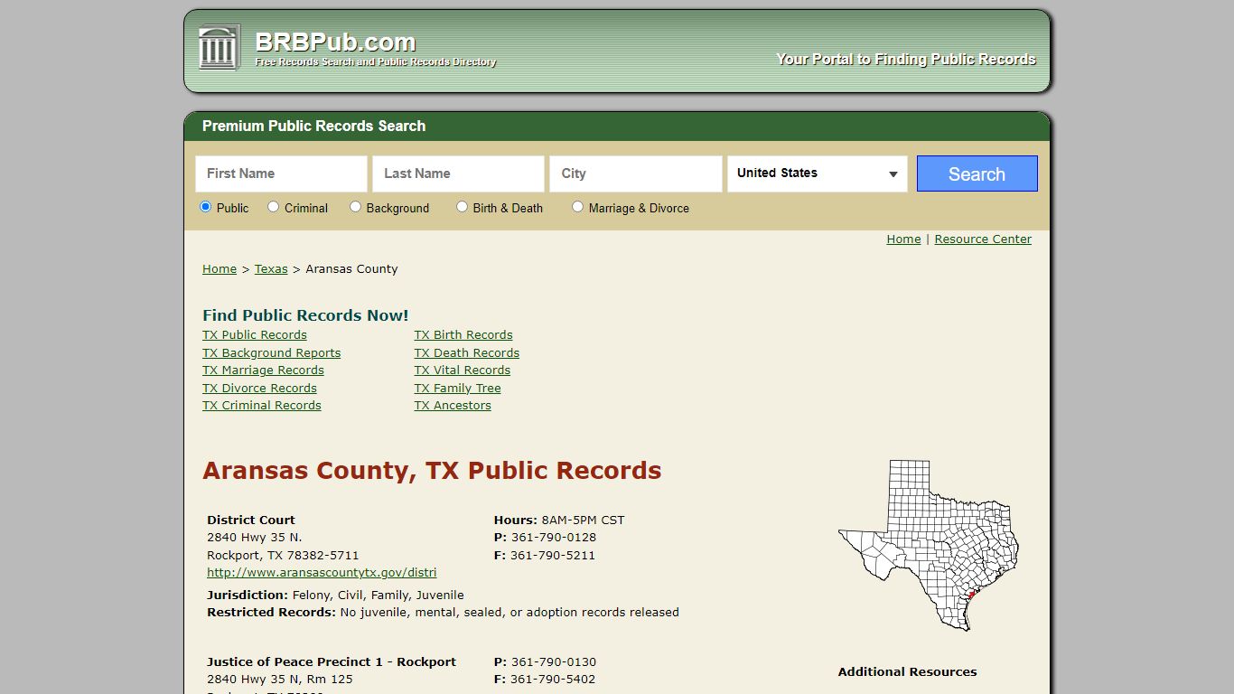 Aransas County Public Records | Search Texas Government Databases - BRB Pub