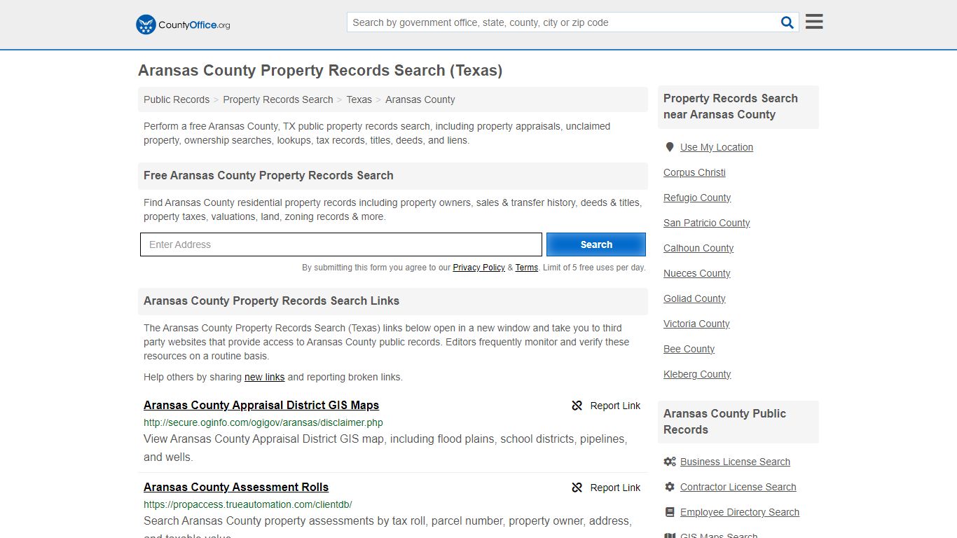 Aransas County Property Records Search (Texas) - County Office